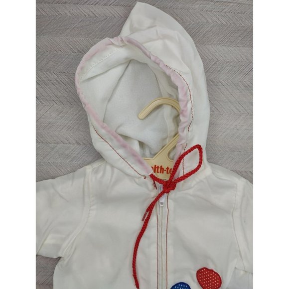 Vintage Baby Togs Jacket Windbreaker White Hooded Nylon Embroidered Clown 3-6m - Picture 5 of 10